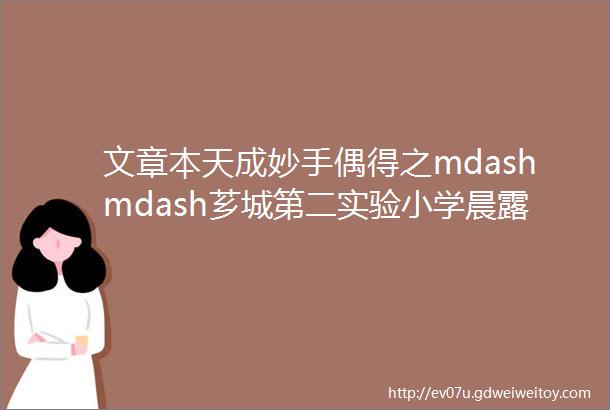 文章本天成妙手偶得之mdashmdash芗城第二实验小学晨露文苑四年段佳作展示20212022学年第九期