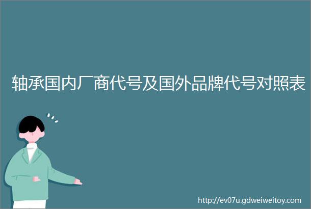 轴承国内厂商代号及国外品牌代号对照表